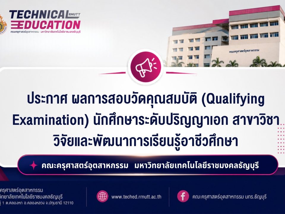 ประกาศผลการเลือกตั้งคณะกรรมการสรรหาหัวหน้าภาควิชาเทคโนโลยีและสื่อสารการศึกษา